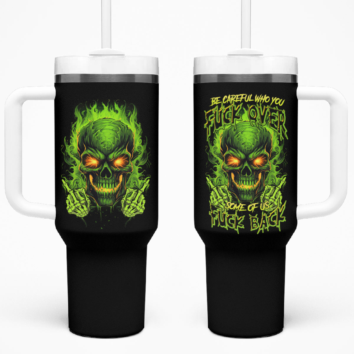 I Can't Go To Hell Reaper Skull Tumbler With Handle - Wonder Print Shop