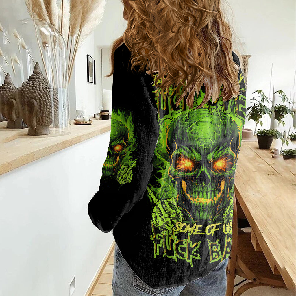 I Can't Go To Hell Reaper Skull Women Casual Shirt - Wonder Print Shop