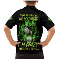 9 Of 10 Voices In My Head Fire Skull Family Matching Mermaid Dress and Hawaiian Shirt - Wonder Print Shop