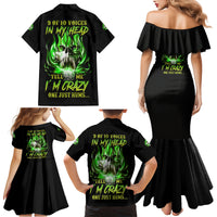 9 Of 10 Voices In My Head Fire Skull Family Matching Mermaid Dress and Hawaiian Shirt - Wonder Print Shop