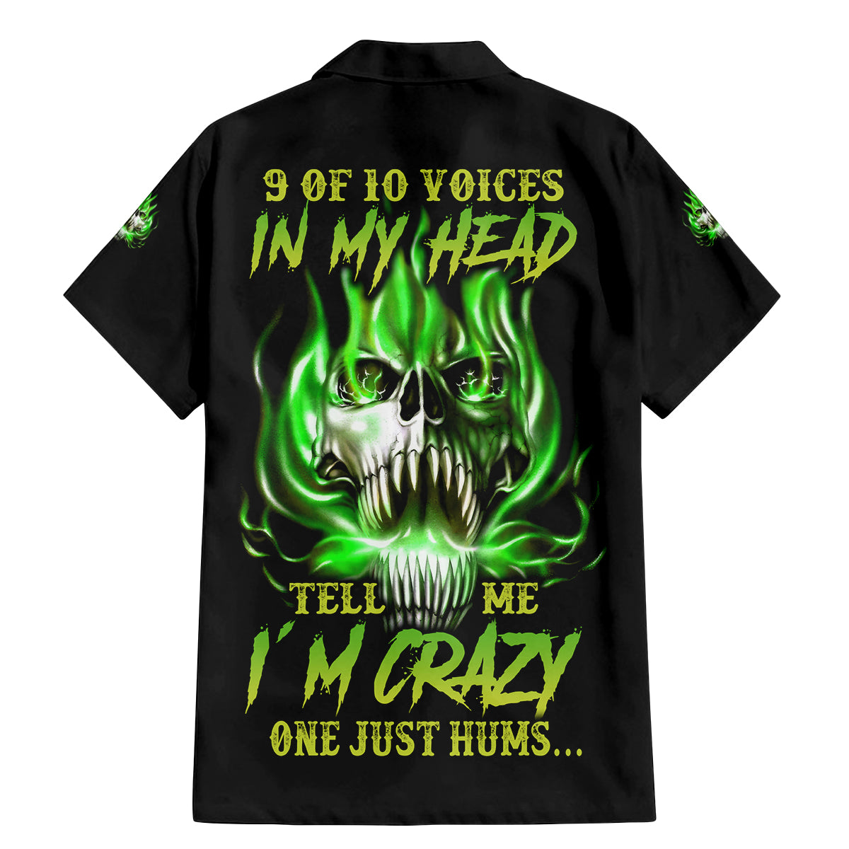 9 Of 10 Voices In My Head Fire Skull Family Matching Mermaid Dress and Hawaiian Shirt - Wonder Print Shop