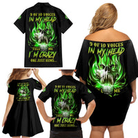 9 Of 10 Voices In My Head Fire Skull Family Matching Off Shoulder Short Dress and Hawaiian Shirt - Wonder Print Shop