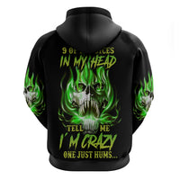 9 Of 10 Voices In My Head Fire Skull Hoodie - Wonder Print Shop