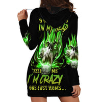 9 Of 10 Voices In My Head Fire Skull Hoodie Dress - Wonder Print Shop