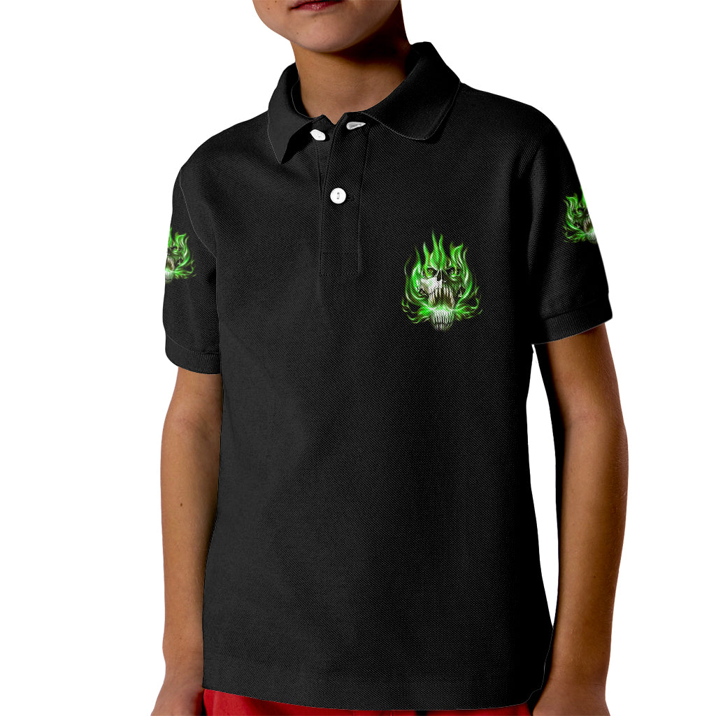9 Of 10 Voices In My Head Fire Skull Kid Polo Shirt - Wonder Print Shop