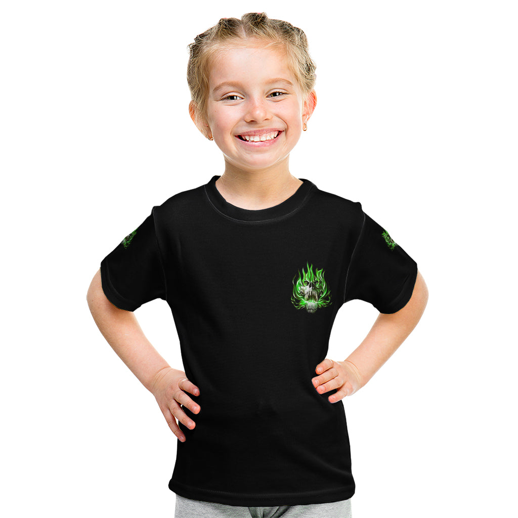 9 Of 10 Voices In My Head Fire Skull Kid T Shirt - Wonder Print Shop