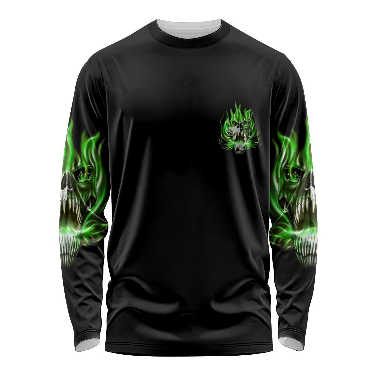 9 Of 10 Voices In My Head Fire Skull Long Sleeve Shirt - Wonder Print Shop