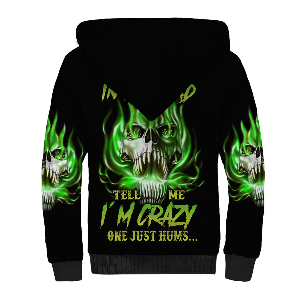 9 Of 10 Voices In My Head Fire Skull Sherpa Hoodie - Wonder Print Shop