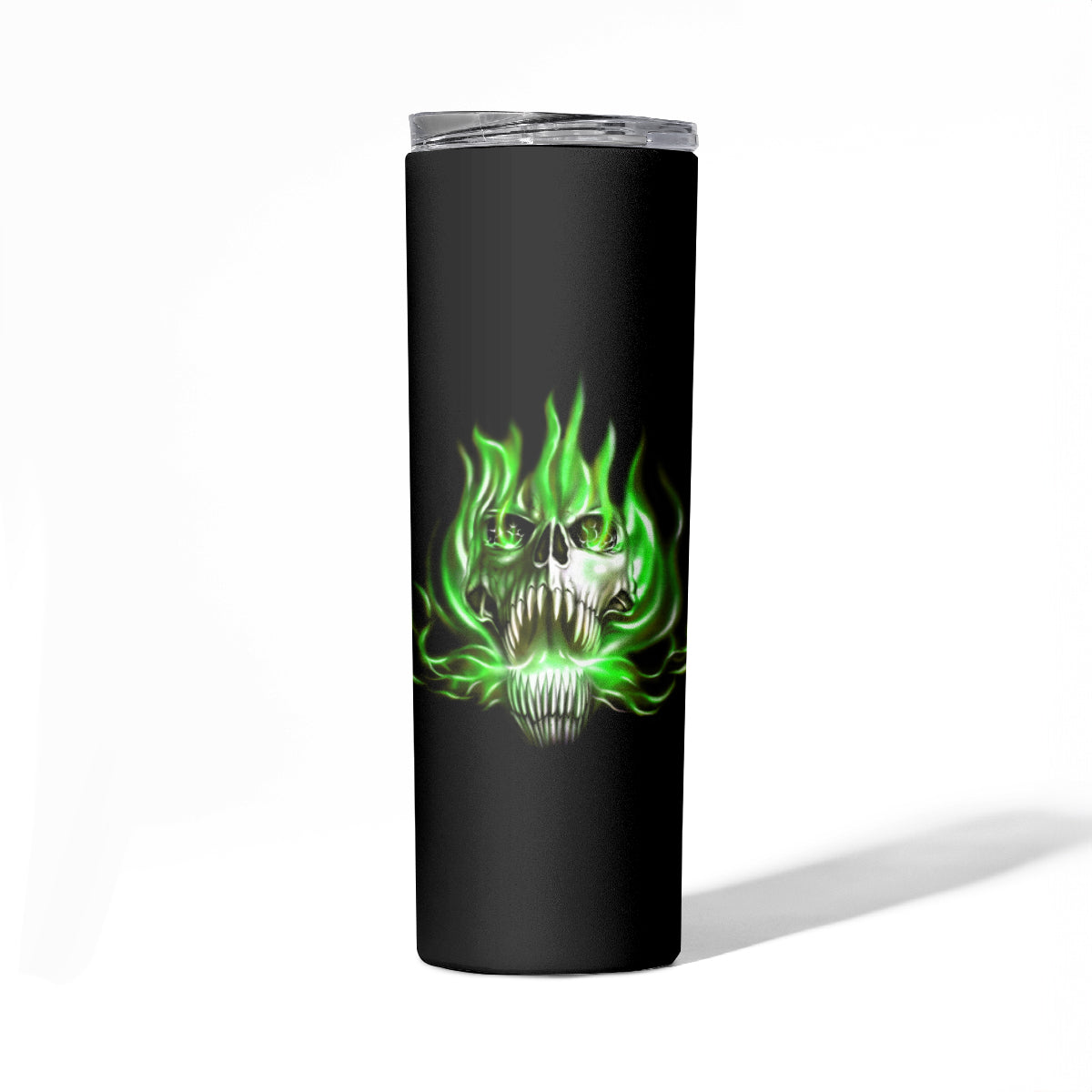 9 Of 10 Voices In My Head Fire Skull Skinny Tumbler - Wonder Print Shop