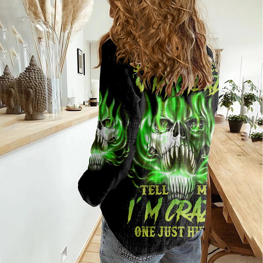 9 Of 10 Voices In My Head Fire Skull Women Casual Shirt - Wonder Print Shop