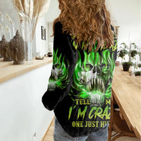 9 Of 10 Voices In My Head Fire Skull Women Casual Shirt - Wonder Print Shop