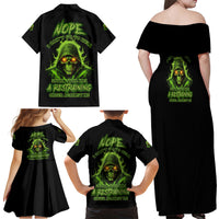 Nope I Can't Go To Hell Family Matching Off Shoulder Maxi Dress and Hawaiian Shirt - Wonder Print Shop