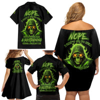 Nope I Can't Go To Hell Family Matching Off Shoulder Short Dress and Hawaiian Shirt - Wonder Print Shop
