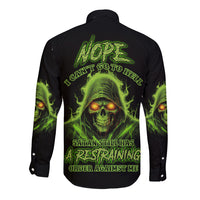 Nope I Can't Go To Hell Long Sleeve Button Shirt - Wonder Print Shop