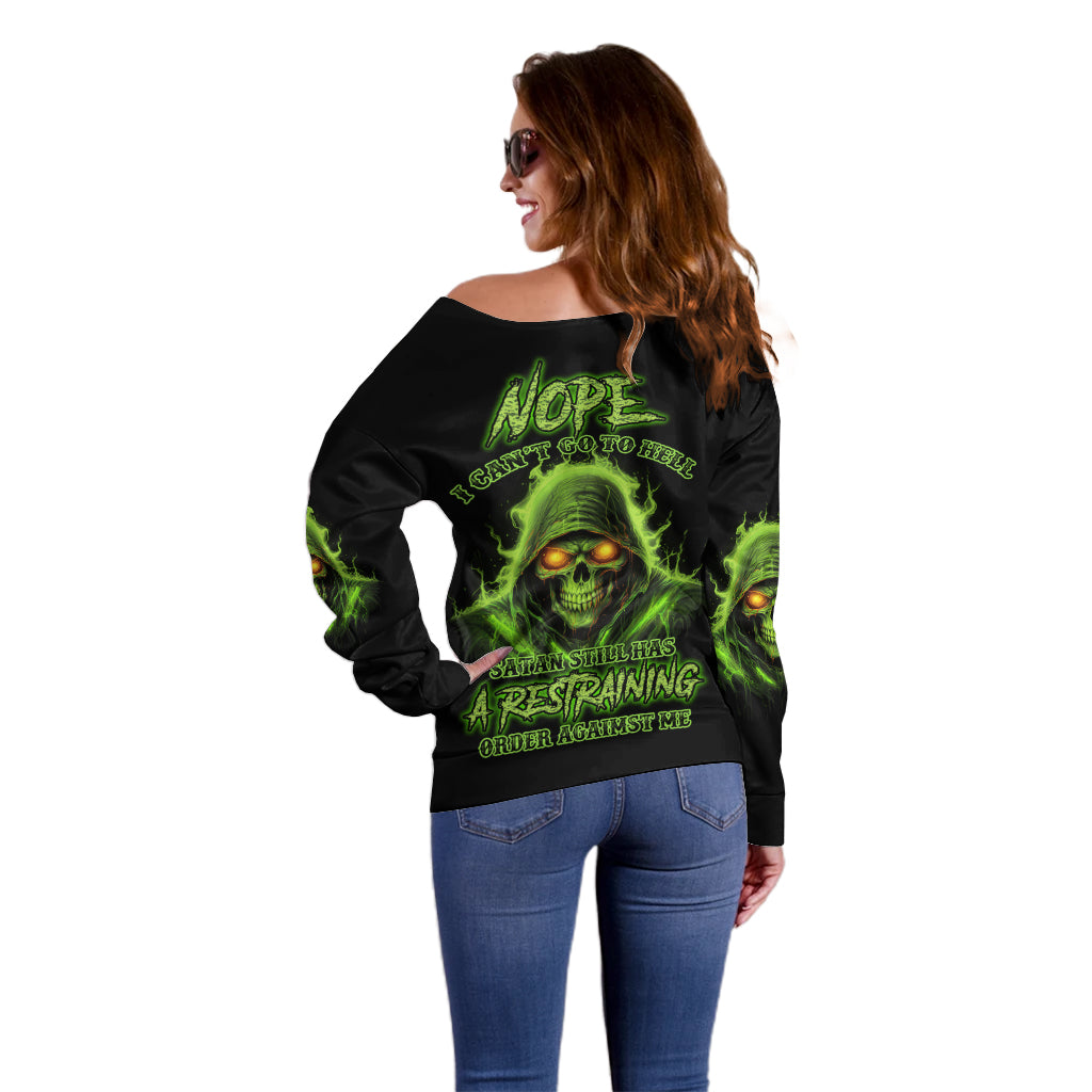 Nope I Can't Go To Hell Off Shoulder Sweater - Wonder Print Shop