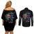 I Am The Storm Tie Dye Rose Skull Couples Matching Off Shoulder Short Dress and Long Sleeve Button Shirt - Wonder Print Shop