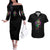 I Am The Storm Tie Dye Rose Skull Couples Matching Off The Shoulder Long Sleeve Dress and Hawaiian Shirt - Wonder Print Shop