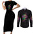 I Am The Storm Tie Dye Rose Skull Couples Matching Short Sleeve Bodycon Dress and Long Sleeve Button Shirt - Wonder Print Shop