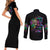 I Am The Storm Tie Dye Rose Skull Couples Matching Short Sleeve Bodycon Dress and Long Sleeve Button Shirt - Wonder Print Shop