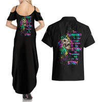I Am The Storm Tie Dye Rose Skull Couples Matching Summer Maxi Dress and Hawaiian Shirt - Wonder Print Shop