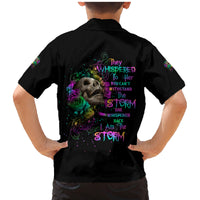 I Am The Storm Tie Dye Rose Skull Family Matching Mermaid Dress and Hawaiian Shirt - Wonder Print Shop