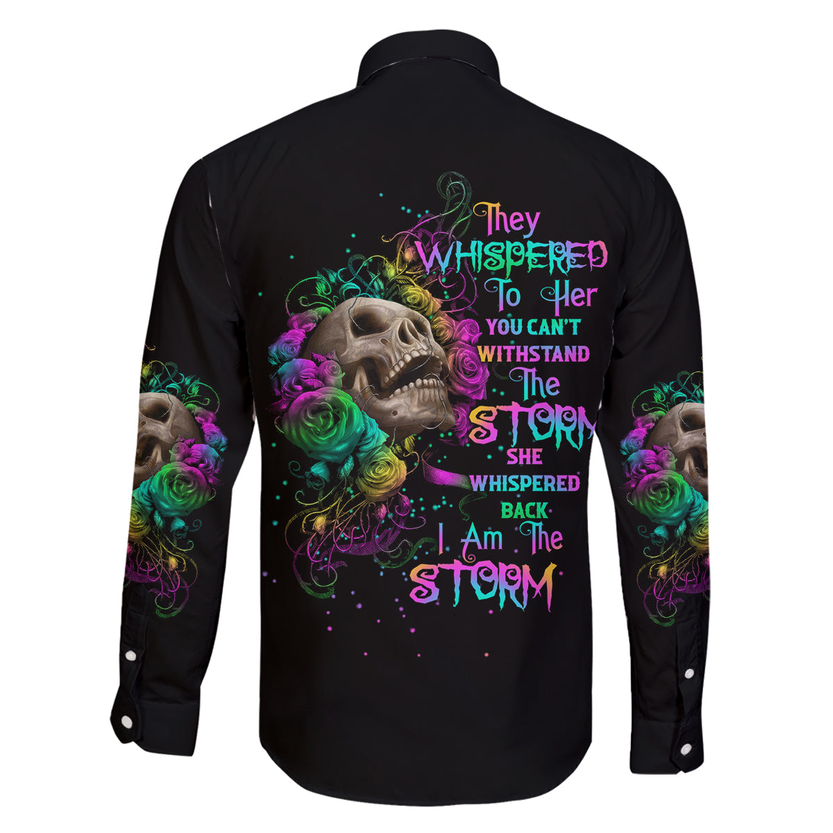 I Am The Storm Tie Dye Rose Skull Family Matching Mermaid Dress and Hawaiian Shirt - Wonder Print Shop