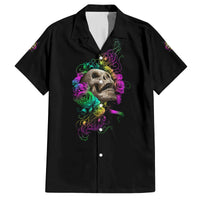 I Am The Storm Tie Dye Rose Skull Family Matching Off Shoulder Long Sleeve Dress and Hawaiian Shirt - Wonder Print Shop