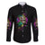 I Am The Storm Tie Dye Rose Skull Family Matching Off Shoulder Long Sleeve Dress and Hawaiian Shirt - Wonder Print Shop