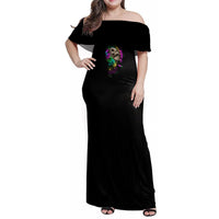 I Am The Storm Tie Dye Rose Skull Family Matching Off Shoulder Maxi Dress and Hawaiian Shirt - Wonder Print Shop