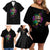 I Am The Storm Tie Dye Rose Skull Family Matching Off Shoulder Short Dress and Hawaiian Shirt - Wonder Print Shop