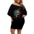 I Am The Storm Tie Dye Rose Skull Family Matching Off Shoulder Short Dress and Hawaiian Shirt - Wonder Print Shop