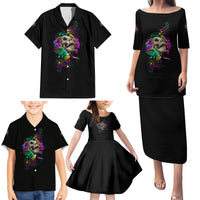 I Am The Storm Tie Dye Rose Skull Family Matching Puletasi Dress and Hawaiian Shirt - Wonder Print Shop