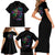 I Am The Storm Tie Dye Rose Skull Family Matching Short Sleeve Bodycon Dress and Hawaiian Shirt - Wonder Print Shop