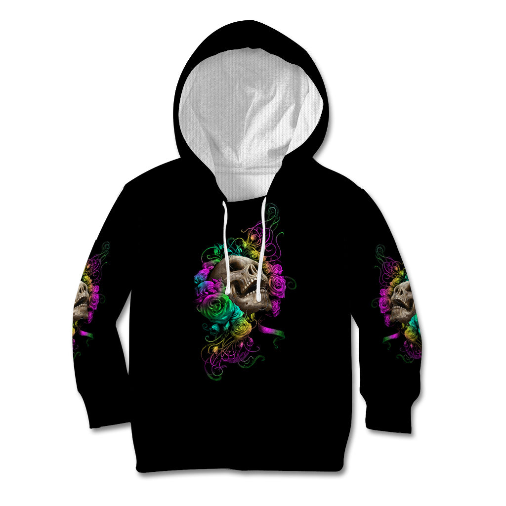 I Am The Storm Tie Dye Rose Skull Kid Hoodie - Wonder Print Shop
