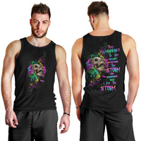 I Am The Storm Tie Dye Rose Skull Men Tank Top - Wonder Print Shop