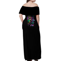 I Am The Storm Tie Dye Rose Skull Off Shoulder Maxi Dress - Wonder Print Shop