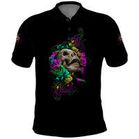 I Am The Storm Tie Dye Rose Skull Polo Shirt - Wonder Print Shop