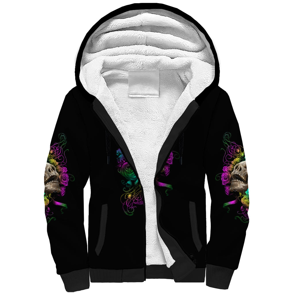I Am The Storm Tie Dye Rose Skull Sherpa Hoodie - Wonder Print Shop