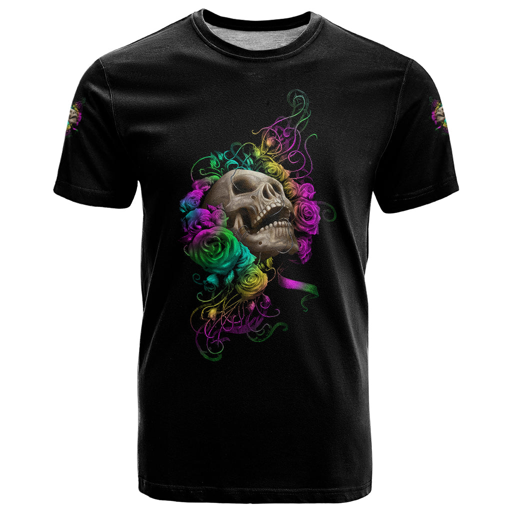 I Am The Storm Tie Dye Rose Skull T Shirt - Wonder Print Shop