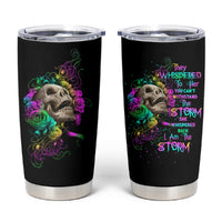 I Am The Storm Tie Dye Rose Skull Tumbler Cup - Wonder Print Shop