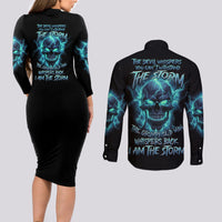 I Am The Storm Grumpy Old Man Couples Matching Long Sleeve Bodycon Dress and Long Sleeve Button Shirt - Wonder Print Shop