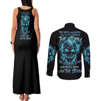 I Am The Storm Grumpy Old Man Couples Matching Tank Maxi Dress and Long Sleeve Button Shirt - Wonder Print Shop
