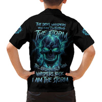I Am The Storm Grumpy Old Man Family Matching Off Shoulder Maxi Dress and Hawaiian Shirt - Wonder Print Shop
