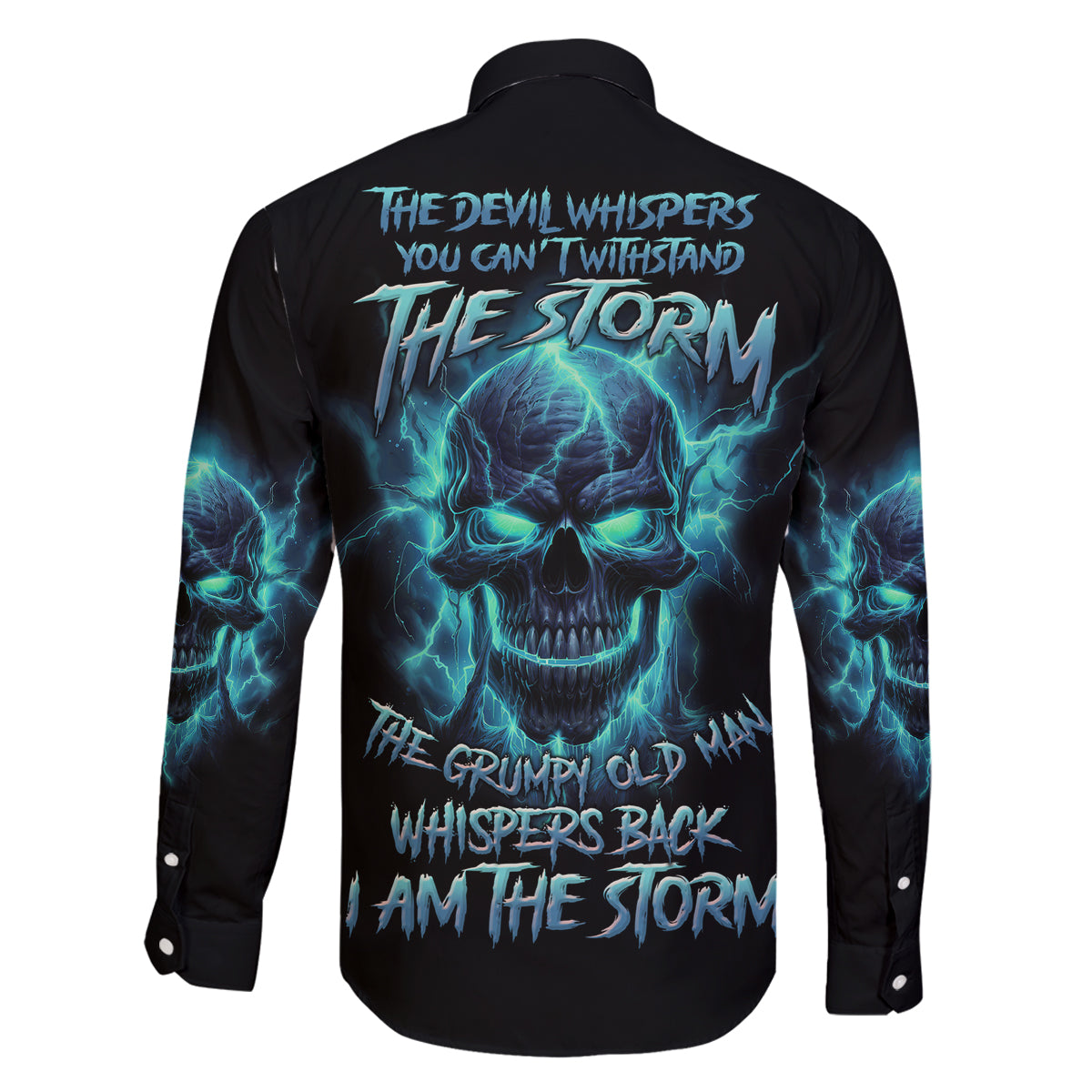 I Am The Storm Grumpy Old Man Family Matching Off Shoulder Maxi Dress and Hawaiian Shirt - Wonder Print Shop