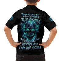 I Am The Storm Grumpy Old Man Family Matching Short Sleeve Bodycon Dress and Hawaiian Shirt - Wonder Print Shop