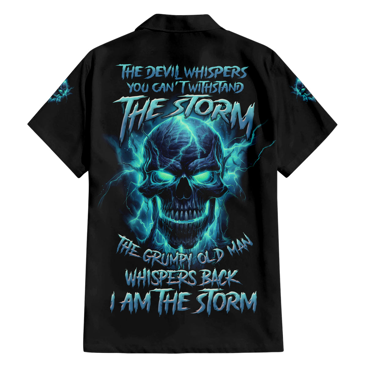 I Am The Storm Grumpy Old Man Family Matching Short Sleeve Bodycon Dress and Hawaiian Shirt - Wonder Print Shop
