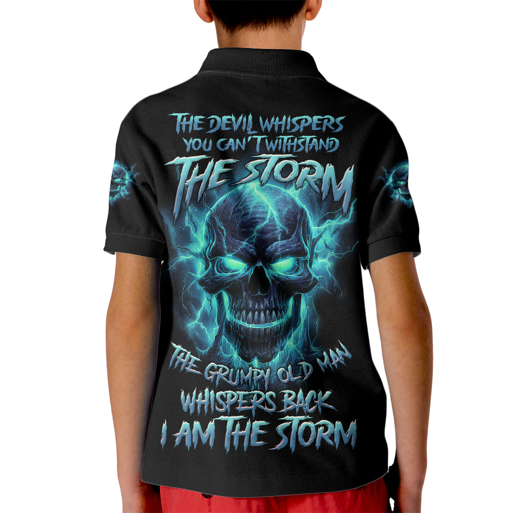 I Am The Storm Grumpy Old Man Kid Polo Shirt - Wonder Print Shop