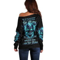 I Am The Storm Grumpy Old Man Off Shoulder Sweater - Wonder Print Shop