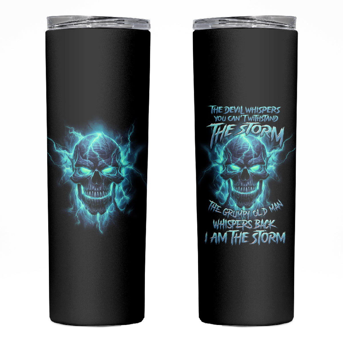 I Am The Storm Grumpy Old Man Skinny Tumbler - Wonder Print Shop