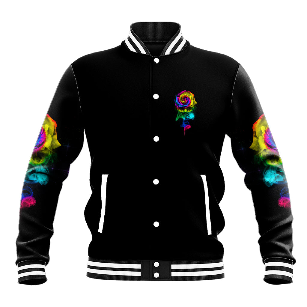 Karma Fairy Rose Smoke Skull Baseball Jacket - Wonder Print Shop